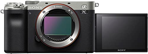 Sony Alpha 7C Spiegellose E-Mount Vollformat-Digitalkamera ILCE-7C (24,2 MP, 7,5cm (3 Zoll) Touch-Display, Echtzeit-AF, 5-Achsen Bildstabilisierung) Nur Body - Silber/Schwarz