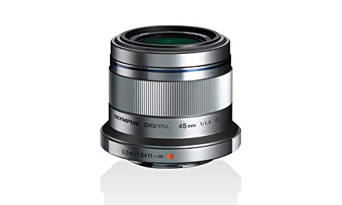Olympus M.Zuiko Digital 45mm F1.8 Objektiv, lichtstarke Festbrennweite, geeignet für alle MFT-Kameras (Olympus OM-D & PEN Modelle, Panasonic G-Serie), silber