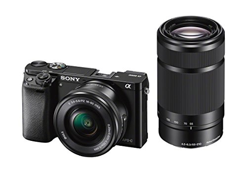 Sony Alpha 6000 Systemkamera (24 Megapixel, 7,6 cm (3') LCD-Display, Exmor APS-C Sensor, Full-HD, High Speed Hybrid AF) inkl. SEL-P 16-50 mm und SEL 55-210 mm Objektiv, 120 x...