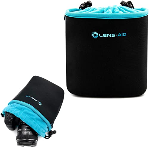 Lens-Aid Neopren Kamerabeutel mit Fütterung zum Schutz der Kamera-Ausrüstung, Kameratasche für Rucksack und Handtasche als Einschlagtuch-Ersatz (M)