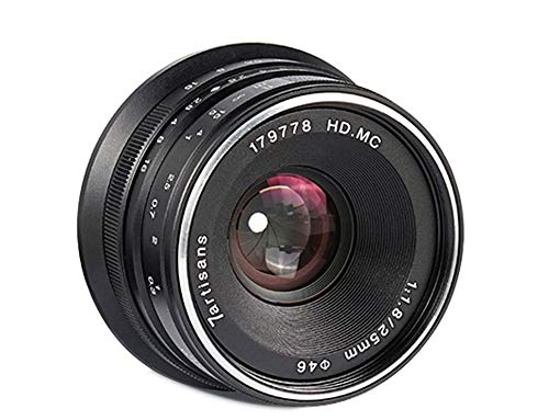 7artisans 25mm F1.8 Manueller Fokus Festbrennweite für Olympus für Panasonic Micro Four Thirds MFT m4 / 3 Kameras - Schwarz