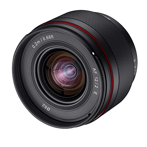 SAMYANG AF 12mm F2.0 E Objektiv für Sony E – Autofokus APS-C Weitwinkel Festbrennweite Objektiv für Sony E Mount APSC, für Kameras Sony Alpha 6600 6500 6400 6300 6100...