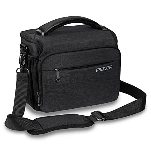 PEDEA DSLR-Kameratasche Noble Fototasche für Spiegelreflexkameras mit wasserdichtem Regenschutz, Tragegurt und Zubehörfächern, Gr. XL anthrazit