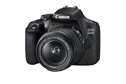Canon EOS 2000D Spiegelreflexkamera - mit Objektiv EF-S 18-55 F3.5-5.6 III (24,1 MP, DIGIC 4+, 7,5 cm (3.0 Zoll) LCD, Display, Full-HD, WIFI, APS-C CMOS-Sensor), schwarz