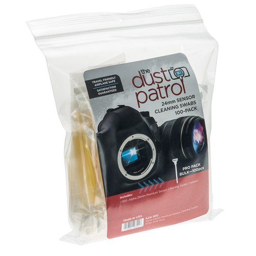 The Dust Patrol Alpha 24mm Premium Sensorreinigungs-Swabs (100er Großpackung) (Gelb). Für Kameras mit Vollformatsensoren