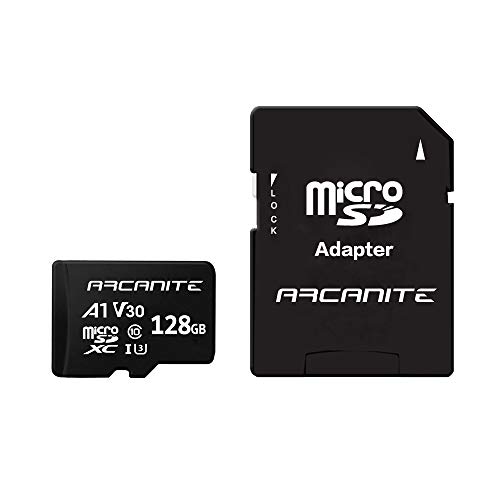 ARCANITE 128 GB microSDXC-Speicherkarte mit Adapter - A1, UHS-I U3, V30, 4K, C10, MicroSD, Lesegeschwindigkeit von bis zu 90 MB/s