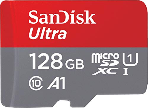SanDisk Ultra microSDXC UHS-I Speicherkarte 128 GB + Adapter (Für Smartphones und Tablets und MIL-Kameras, A1, Class 10, U1, Full HD-Videos, bis zu 120 MB/s...