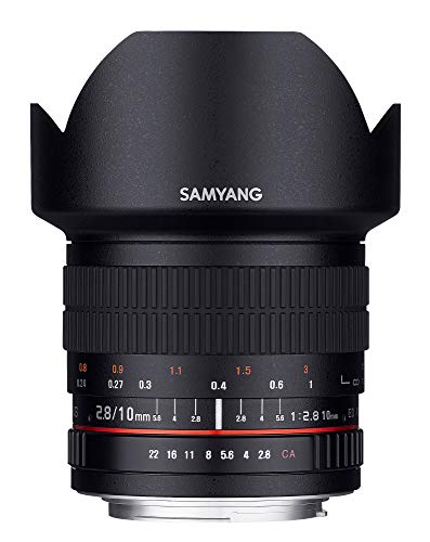 Samyang 10mm 1:2,8 ED AS NCS CS Superweitwinkelobjektiv (feste Gegenlichtblende) für Canon EOS EF (APS-C) schwarz
