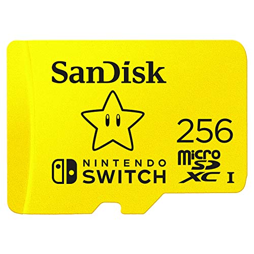 SanDisk microSDXC UHS-I Speicherkarte für Nintendo Switch 256 GB (V30, U3, C10, A1, 100 MB/s Übertragung, mehr Platz für Spiele)