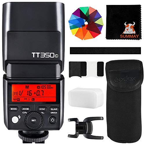 GODOX TT350C Speedlite Blitzgerät 2,4G HSS 1/8000s GN36 TTL Blitz Kamerablitz für Canon EOS 5D Mark III 80D 7D 760D 60D 600D 30D 100D 1100D DSLR Kamera (TT350C)