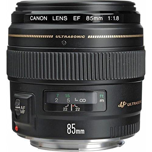 Canon 2519A012 Porträtobjektiv EF 85mm F1.8 USM für EOS (Festbrennweite, 58mm Filtergewinde, Autofokus), schwarz